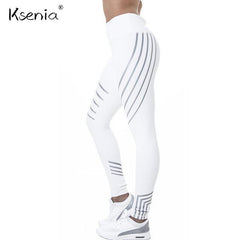 Ksenia Laser Colorful Striped Printing Elasticity